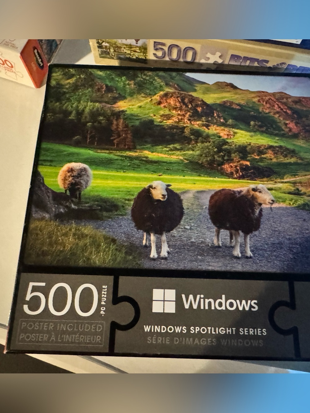 Spotlight Series 500-Piece Puzzle - Sheep Landscape (Black, Green)